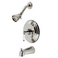 Kingston Brass KB3636PL Tub and Shower Faucet, Polished Nickel KB3636PL